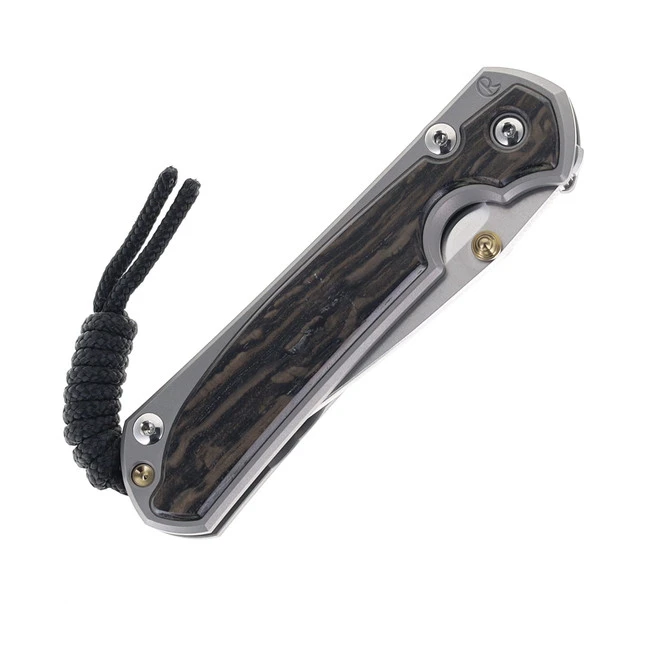 Left Handed Chris Reeve Small Sebenza Pocket Knife Bog Oak Inlay Titanium Handle Polished Magnacut Blade S31-1137 4 Left Handed Chris Reeve Small Sebenza Pocket Knife Bog Oak Inlay Titanium Handle Polished Magnacut Blade S31-1137 - Image 4