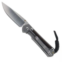 LEFT HANDED Chris Reeve Small Sebenza Macassar Ebony Inlay Pocket Knife Gray Titanium Handle Polished Magnacut Blade S31-1141