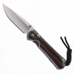 Chris Reeve Small Sebenza Macassar Ebony Inlay Pocket Knife Glass Blasted Titanium Handle Stonwashed Magnacut Blade S31-1116