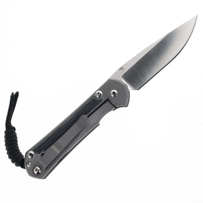 Chris Reeve Small Sebenza Black Canvas Micarta Inlay Pocket Knife Gray Titanium Handle Polished Magnacut Plain Edge S31-1236 2 Chris Reeve Small Sebenza Black Canvas Micarta Inlay Pocket Knife Gray Titanium Handle Polished Magnacut Plain Edge S31-1236 - Image 2