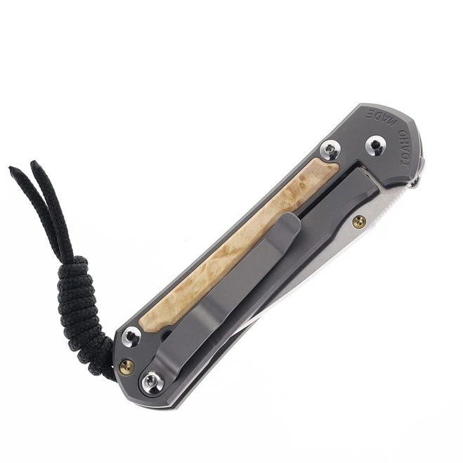 Chris Reeve Small Sebenza Box Elder Inlay Pocket Knife Gray Titanium Handle Polished Magnacut Blade S31-1138 4 Chris Reeve Small Sebenza Box Elder Inlay Pocket Knife Gray Titanium Handle Polished Magnacut Blade S31-1138 - Image 4
