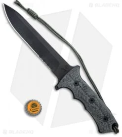 Chris Reeve Knives Green Beret Fixed Blade Knife Black MIcarta (7" Black Serr) -Chris Reeve Knives Shop Chris Reeve Knives Green Beret Black Micarta Gray Serr GB7 1001 BHQ 35862 jr bottlecap