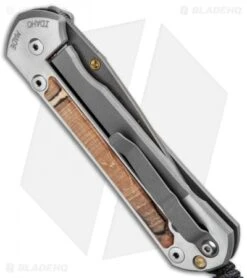 Chris Reeve Large Sebenza 21 Knife W/ Spalted Beech Inlays (3.625" Raindrop Dam) -Chris Reeve Knives Shop Chris Reeve Knives Large Sebenza 21 Spalted Beech Inlays Raindrop Damascus L21 1168 BHQ 87896 jr side