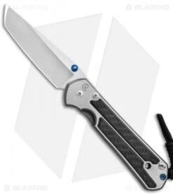 Chris Reeve Large Sebenza 21 Knife W/ Carbon Fiber Inlays (3.625" Stonewash)