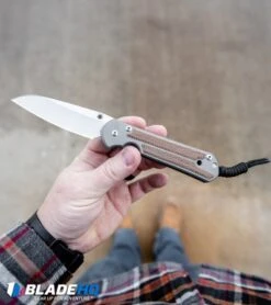 Chris Reeve Large Sebenza 21 Insingo Knife W/ Natural Micarta Inlays (3.625" SW) -Chris Reeve Knives Shop Chris Reeve Large Sebenza 21 Insingo Knife w Natural Micarta Inlays SW BHQ 94287 kp in hand web