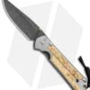 Chris Reeve Large Sebenza 21 Knife Box Elder Burl Inlay (3.625" Ladder Damascus)