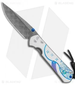 Chris Reeve Large Sebenza 21 Knife Unique Graphic W/Opal Mosaic (Raindrop Dam)