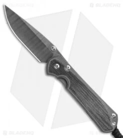 Chris Reeve Large Sebenza 31 Knife Black Micarta (2.94" Ladder Damascus)