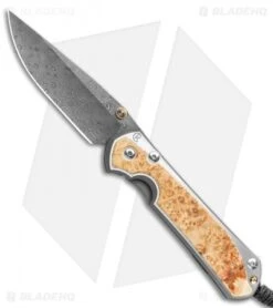 Chris Reeve Large Sebenza 31 Inlay Box Elder (3.6" Raindrop Damascus)