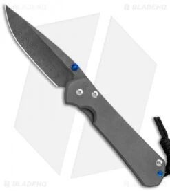 Chris Reeve Large Sebenza 31 Frame Lock Knife Titanium (3.625" Ladder Damascus)