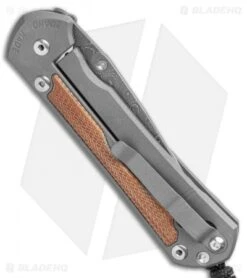 Chris Reeve Large Sebenza 31 Natural Micarta Raindrop Damascus -Chris Reeve Knives Shop Chris Reeve Large Sebenza 31 Inlay Micarta Canvas Natural Damascus Raindrop BHQ 98943 LS Side