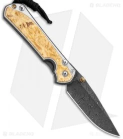 Chris Reeve Large Sebenza 31 Box Elder (3.62" Boomerang Damascus) Left-Hand