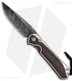 Chris Reeve Large Sebenza 31 Knife Macassar Ebony (3.6" Boomerang Damascus)