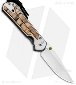 Chris Reeve Left Hand Large Sebenza 21 Knife Spalted Beech (3.6" Stonewash)