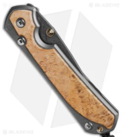 Chris Reeve Left Hand Large Sebenza 31 Box Elder (3.6" Raindrop Damascus) -Chris Reeve Knives Shop Chris Reeve Left Hand Large Sebenza 31 Inlay Box Elder 3in Raindrop Damascus BHQ 98957 td side