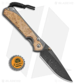 Chris Reeve Left Hand Large Sebenza 31 Box Elder (3.6" Raindrop Damascus) -Chris Reeve Knives Shop Chris Reeve Left Hand Large Sebenza 31 Inlay Box Elder 3in Raindrop Damascus BHQ 98957 td size