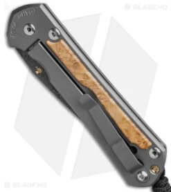 Chris Reeve Left Hand Large Sebenza 31 Box Elder (3.6" Raindrop Damascus) -Chris Reeve Knives Shop Chris Reeve Left Hand Large Sebenza 31 Inlay Box Elder 3in Raindrop Damascus BHQ 98957 td spine