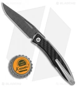 Chris Reeve Mnandi Left Handed Knife Carbon Fiber (2.75" Basketweave Damascus) -Chris Reeve Knives Shop Chris Reeve Mnandi Left Handed Carbon Fiber Basketweave Damascus BHQ 90356 er bottlecap
