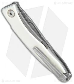 Chris Reeve Mnandi Knife Mammoth Inlay (2.75" Basketweave Damascus) -Chris Reeve Knives Shop Chris Reeve Mnandi Mammoth Inlay Basketweave Damascus BHQ 79724 jr side