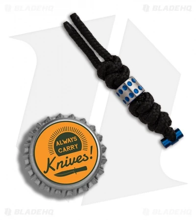 Chris Reeve Knives Small Black Cord Tie Lanyard W/ Silver Bead 2 Chris Reeve Knives Small Black Cord Tie Lanyard W/ Silver Bead - Image 2