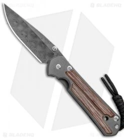 Chris Reeve Small Sebenza 21 Knife W/ Micarta Inlays (2.94" Raindrop Damascus)