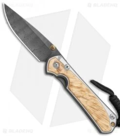 Chris Reeve Small Sebenza 31 Frame Lock Knife Box Elder (2.94" Ladder Damascus)