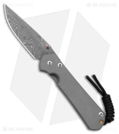 Chris Reeve Small Sebenza 31 Knife Titanium Double Gold Lug (2.94" RD Damascus)