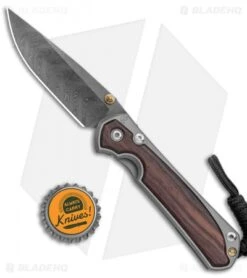 Chris Reeve Small Sebenza 31 Macassar Ebony Double Lug Knife (3.25" Damascus) -Chris Reeve Knives Shop Chris Reeve Small Sebenza 31 Ti Macassar Ebony Double Thumb Lug Damascus BHQ 117825 jr bottlecap
