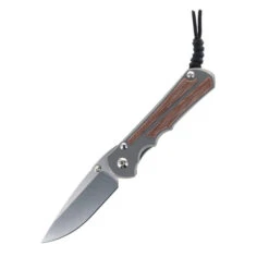 Chis Reeve Large Inkosi Folding Knife Glass Blasted Titanium & Natural Micarta Inlay Drop Point Magnacut LIN-1118-006