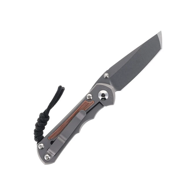 Chris Reeve Small Inkosi Folding Knife Glass Blasted Titanium Handle Natural Micarta Inlay Magnacut Steel Tanto SIN-1134 2 Chris Reeve Small Inkosi Folding Knife Glass Blasted Titanium Handle Natural Micarta Inlay Magnacut Steel Tanto SIN-1134 - Image 2