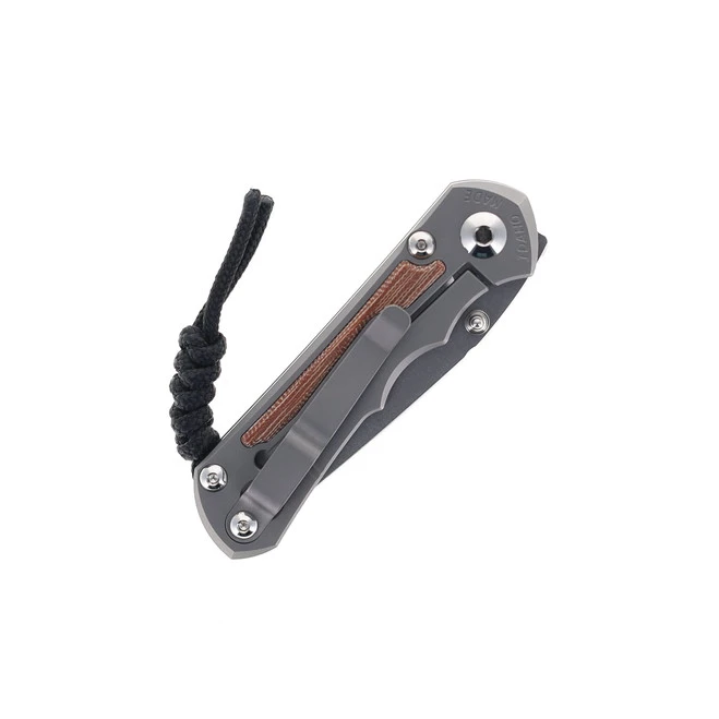 Chris Reeve Small Inkosi Folding Knife Glass Blasted Titanium Handle Natural Micarta Inlay Magnacut Steel Tanto SIN-1134 4 Chris Reeve Small Inkosi Folding Knife Glass Blasted Titanium Handle Natural Micarta Inlay Magnacut Steel Tanto SIN-1134 - Image 4