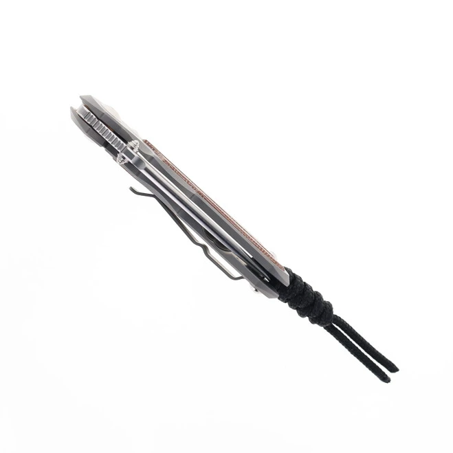 Chris Reeve Small Inkosi Folding Knife Glass Blasted Titanium Handle Natural Micarta Inlay Magnacut Steel Tanto SIN-1134 5 Chris Reeve Small Inkosi Folding Knife Glass Blasted Titanium Handle Natural Micarta Inlay Magnacut Steel Tanto SIN-1134 - Image 5