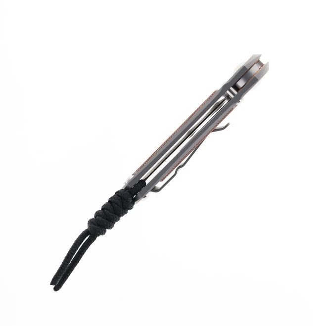 Chris Reeve Small Inkosi Folding Knife Glass Blasted Titanium Handle Natural Micarta Inlay Magnacut Steel Tanto SIN-1134 6 Chris Reeve Small Inkosi Folding Knife Glass Blasted Titanium Handle Natural Micarta Inlay Magnacut Steel Tanto SIN-1134 - Image 6