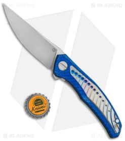 Shirogorov/Chris Reeve UniQuantum Frame Lock Knife Dark Blue Alutex (4" BB) -Chris Reeve Knives Shop Shirogorov and Chris Reeve Collab UniQuantum SE Alutex Dark Blue Satin BHQ 147523 jr bottlecap