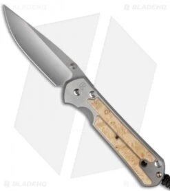 Chris Reeve Large Sebenza 21 Knife Box Elder Burl - Double Thumb Lug