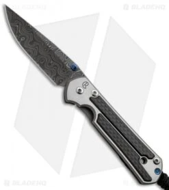 Chris Reeve Small Sebenza 21 Knife W/ Carbon Fiber & Raindrop Damascus